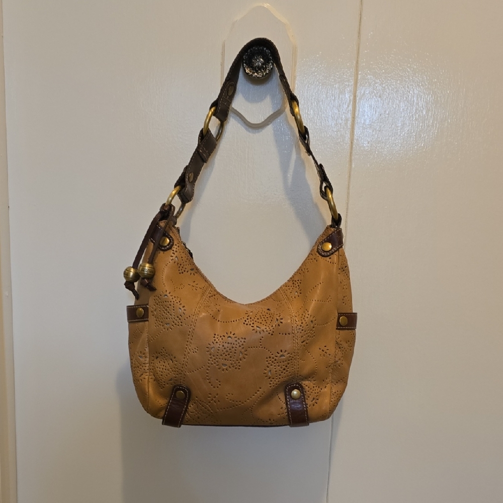 Tan and Brown Hobo Shoulder Bag